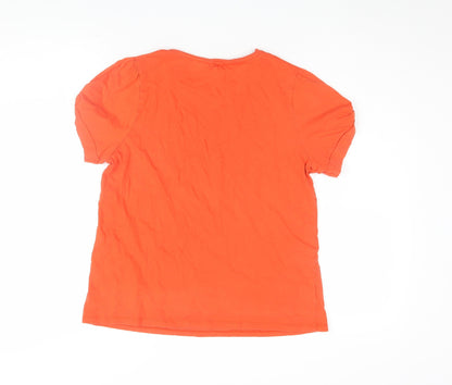 Womens UK Size 12 River Island Orange Basic T-Shirt