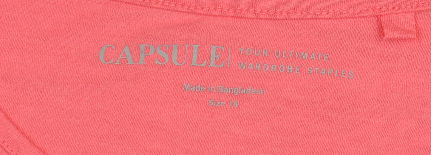 Womens UK Size 18 Capsule Pink Basic Blouse