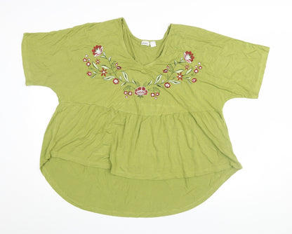 Womens UK Size 20 Bodyflirt Green Tunic T-Shirt