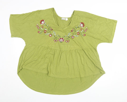 Womens UK Size 20 Bodyflirt Green Tunic T-Shirt