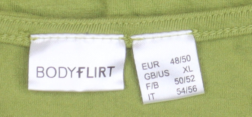 Womens UK Size 20 Bodyflirt Green Tunic T-Shirt