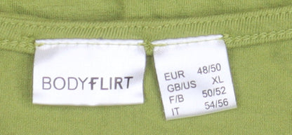 Womens UK Size 20 Bodyflirt Green Tunic T-Shirt