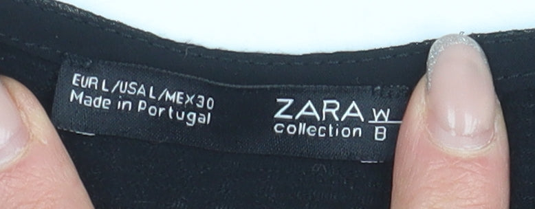 Womens UK Size L Zara Black  T-Shirt