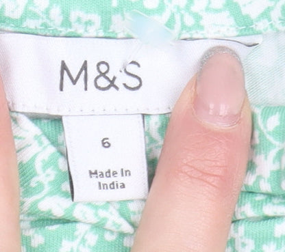 Womens UK Size 10 Marks and Spencer Green Basic Blouse