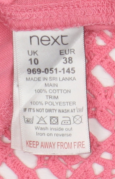 Womens UK Size 10 NEXT Pink Basic T-Shirt