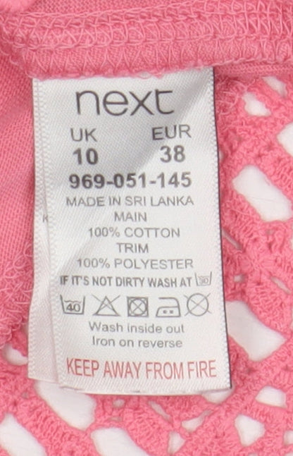 Womens UK Size 10 NEXT Pink Basic T-Shirt