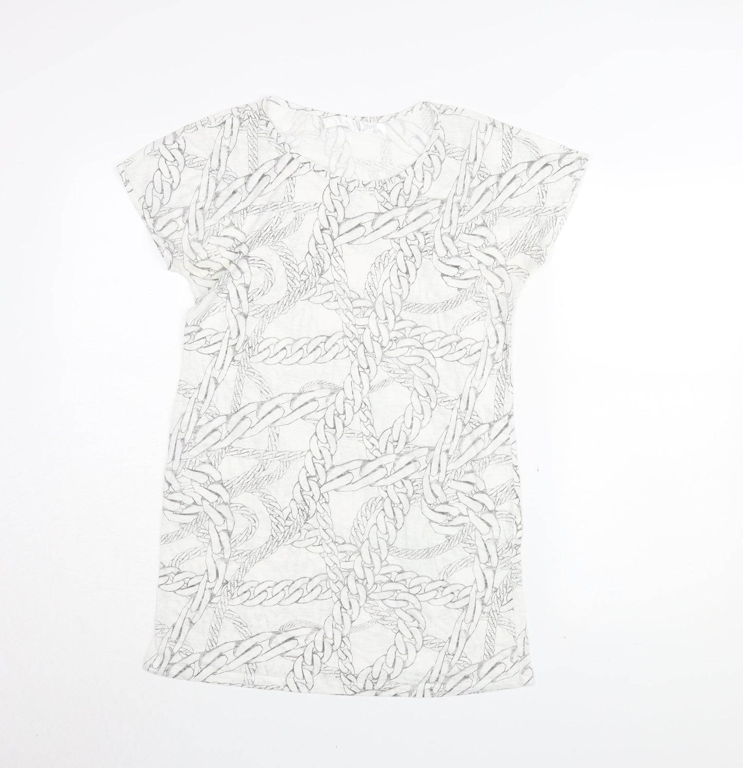 Womens UK Size M Zara White Basic T-Shirt