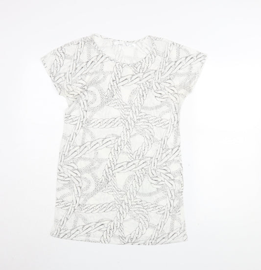 Womens UK Size M Zara White Basic T-Shirt