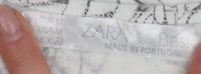 Womens UK Size M Zara White Basic T-Shirt