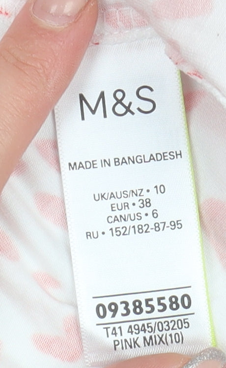 Womens UK Size 10 Marks and Spencer Pink Basic Blouse