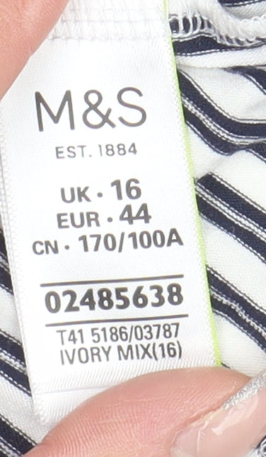 Womens UK Size 16 Marks and Spencer Ivory Basic T-Shirt