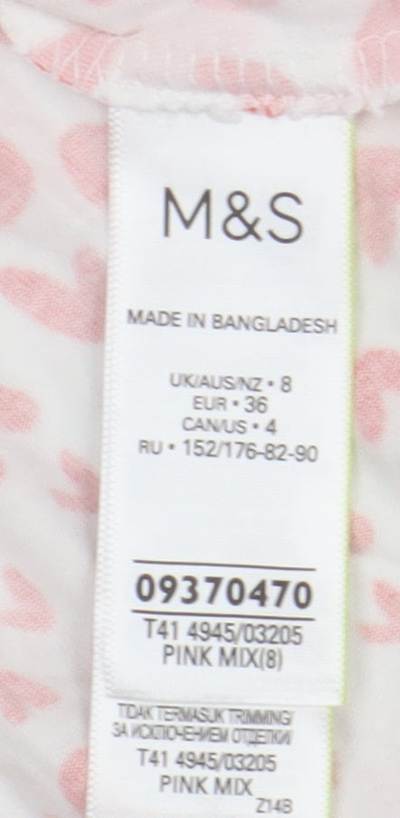 Womens UK Size 8 Marks and Spencer Pink Basic T-Shirt