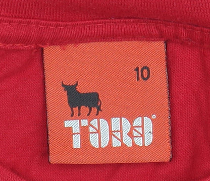Toro Boys Red Bull Graphic Print T-Shirt 10 Years