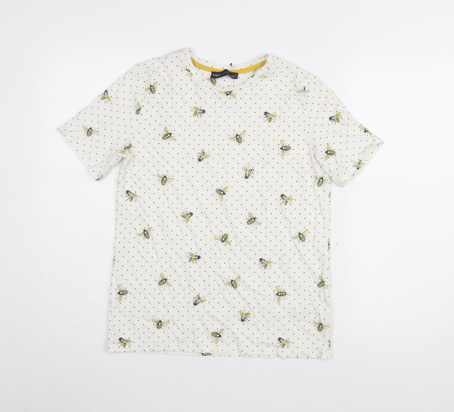 Womens UK Size 6 Marks and Spencer White Basic T-Shirt