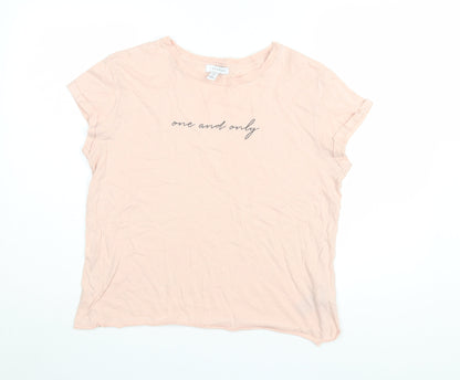 Womens UK Size 12 Topshop Pink Basic T-Shirt