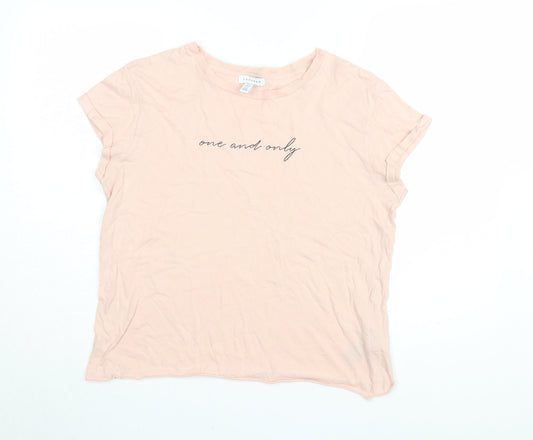 Womens UK Size 12 Topshop Pink Basic T-Shirt