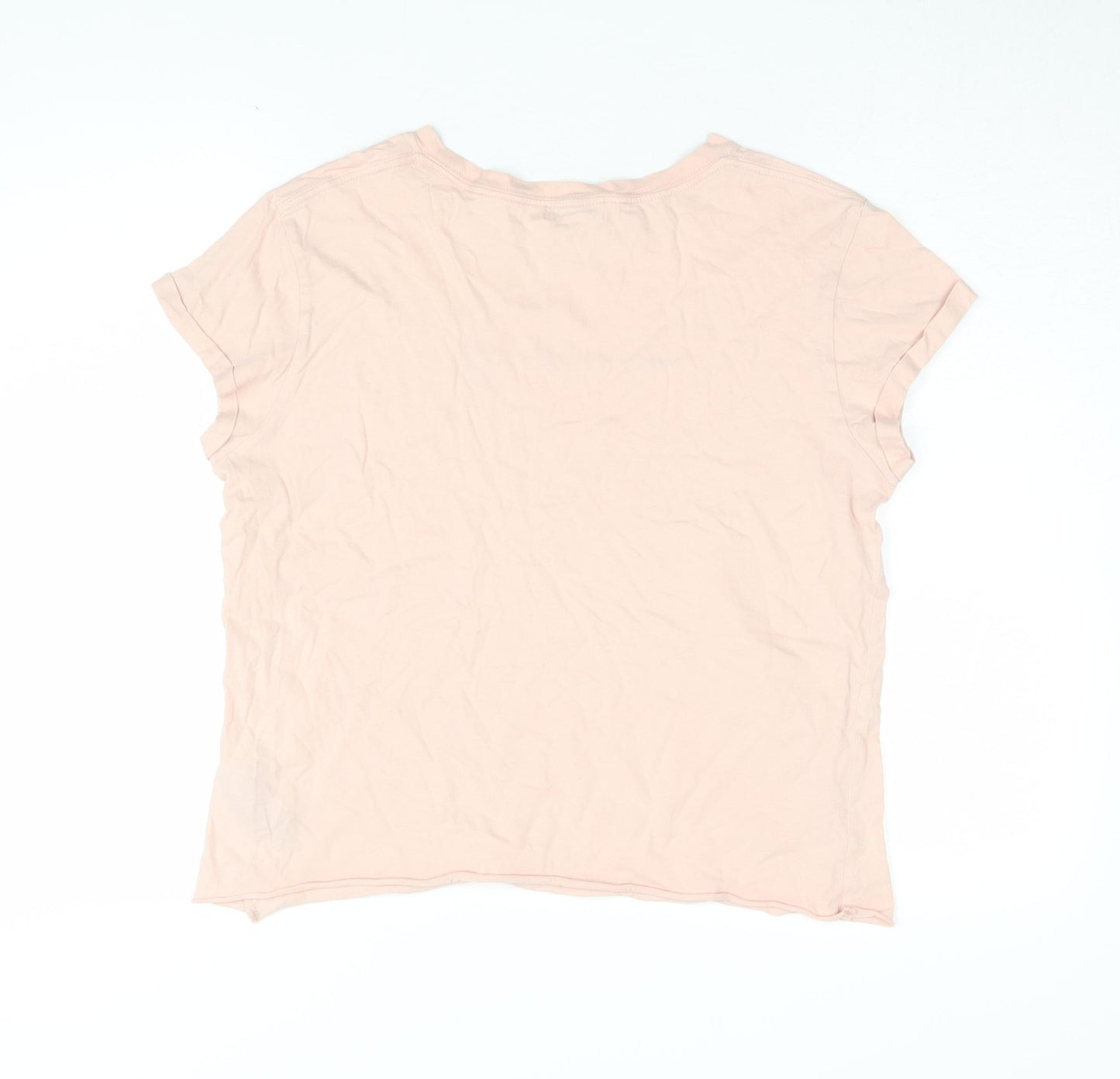 Womens UK Size 12 Topshop Pink Basic T-Shirt