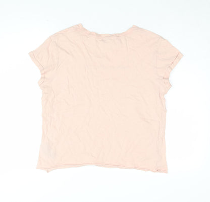 Womens UK Size 12 Topshop Pink Basic T-Shirt