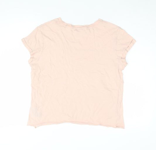 Womens UK Size 12 Topshop Pink Basic T-Shirt