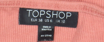 Womens UK Size 10 Topshop Pink Basic Camisole
