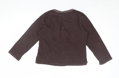 Marks & Spencer Women's Brown Christmas Pyjama Top 12