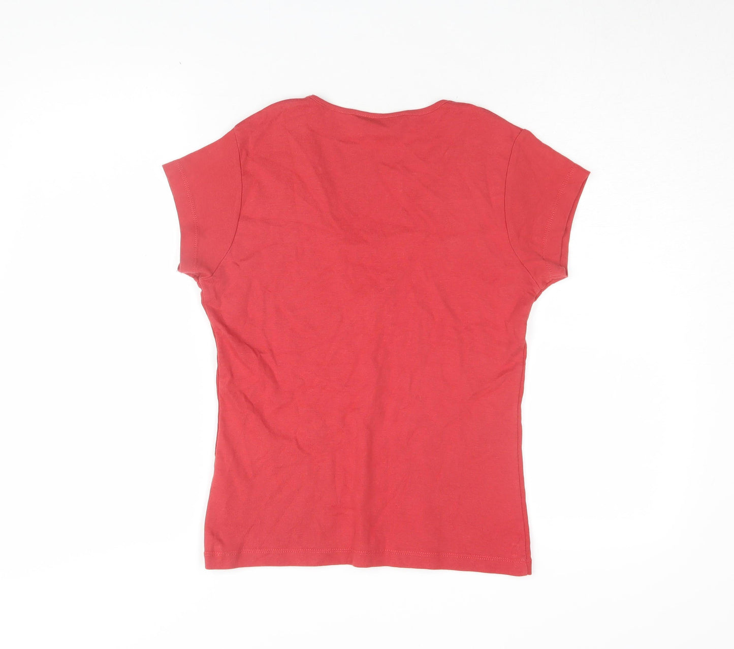 Womens UK Size M M&Co Red Basic T-Shirt