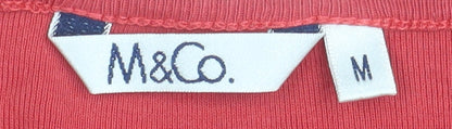 Womens UK Size M M&Co Red Basic T-Shirt