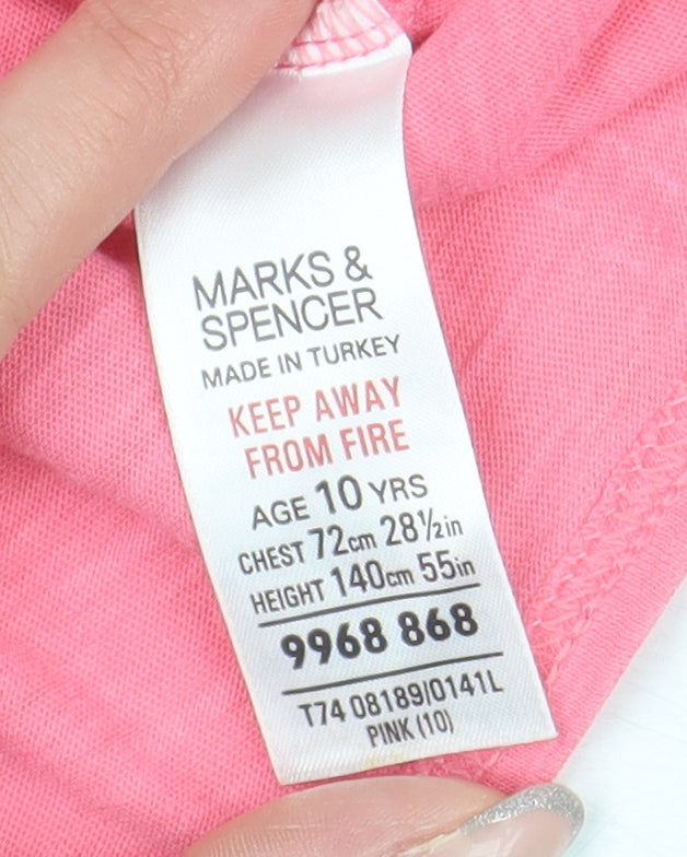 Marks and Spencer Girls Pink Sleeveless Tank Top 10 Years