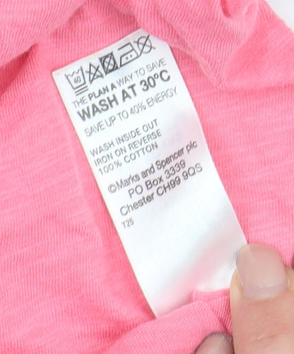 Marks and Spencer Girls Pink Sleeveless Tank Top 10 Years