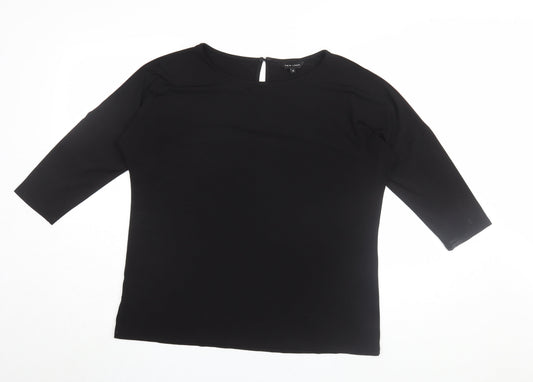 Womens UK Size 12 New Look Black Basic T-Shirt