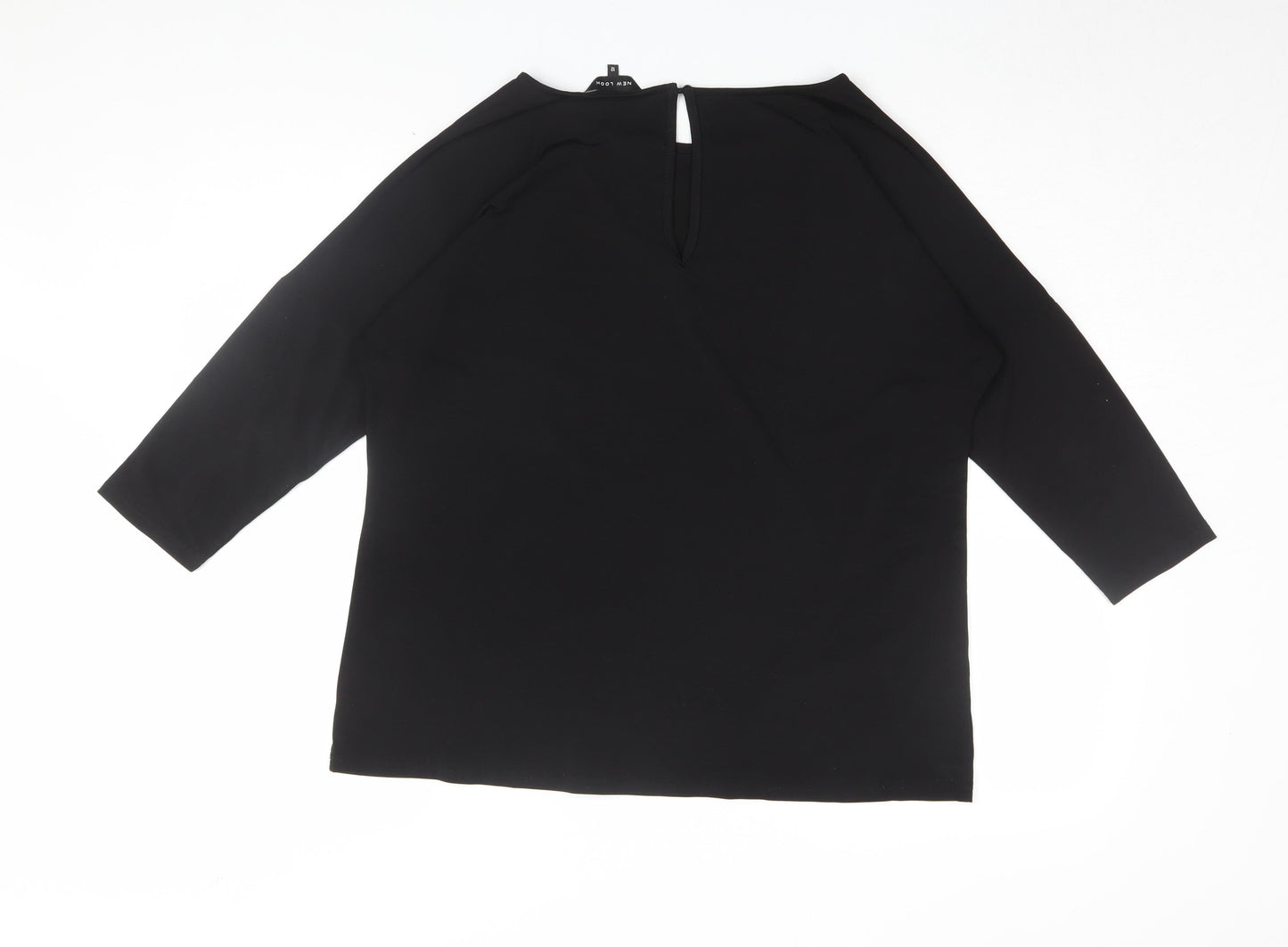 Womens UK Size 12 New Look Black Basic T-Shirt