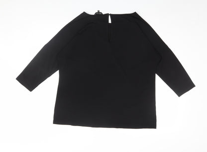 Womens UK Size 12 New Look Black Basic T-Shirt