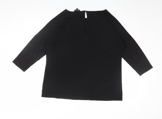 Womens UK Size 12 New Look Black Basic T-Shirt