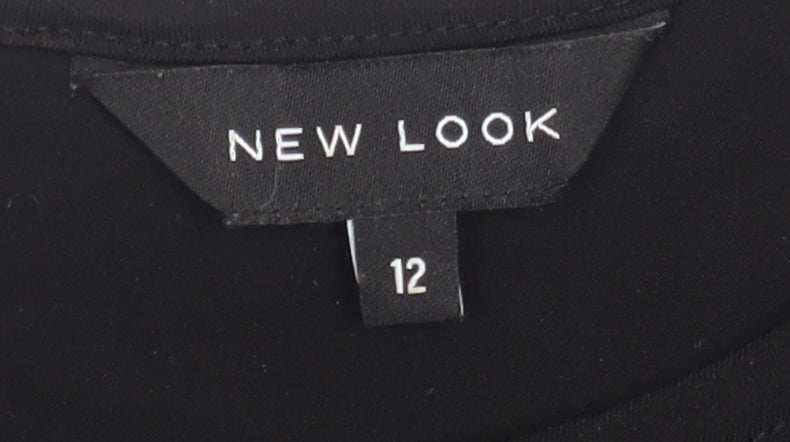 Womens UK Size 12 New Look Black Basic T-Shirt