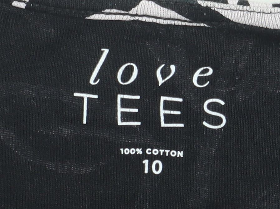 Womens UK Size 10 Love Tees Black Basic T-Shirt