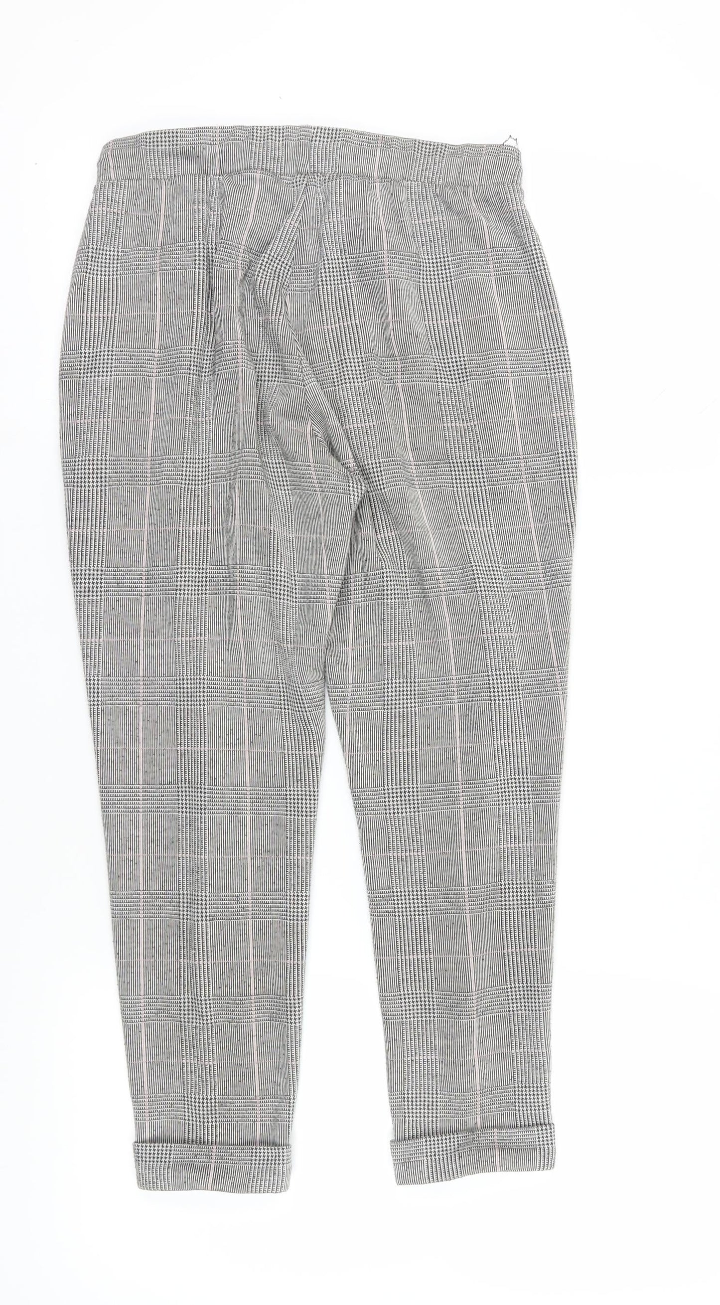 Womens UK Size 10 Marks and Spencer Regular Fit Cropped Grey Trousers