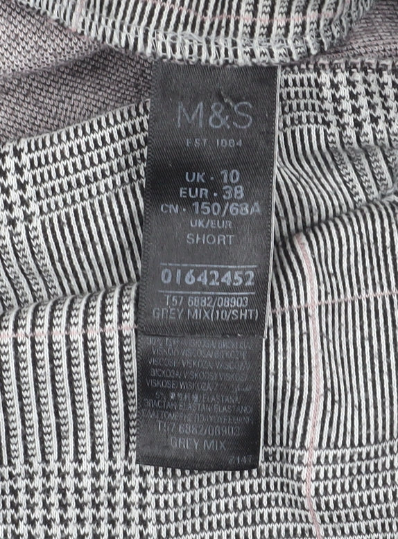Womens UK Size 10 Marks and Spencer Regular Fit Cropped Grey Trousers