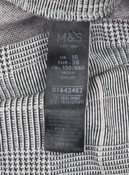 Womens UK Size 10 Marks and Spencer Regular Fit Cropped Grey Trousers