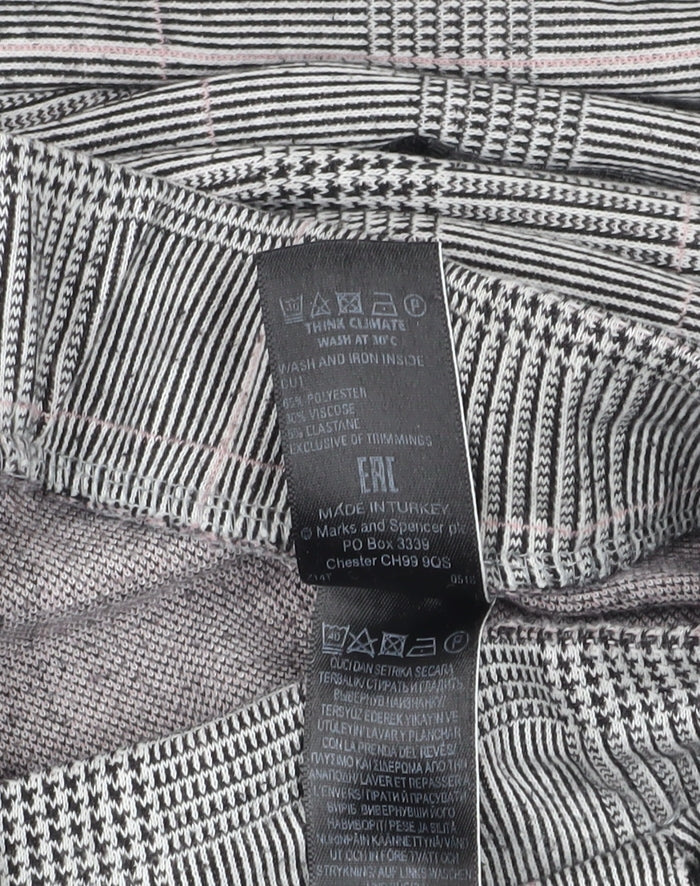 Womens UK Size 10 Marks and Spencer Regular Fit Cropped Grey Trousers