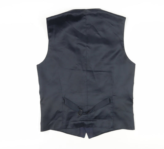 Alexandre of England Men's Navy Check Suit Waistcoat 38R