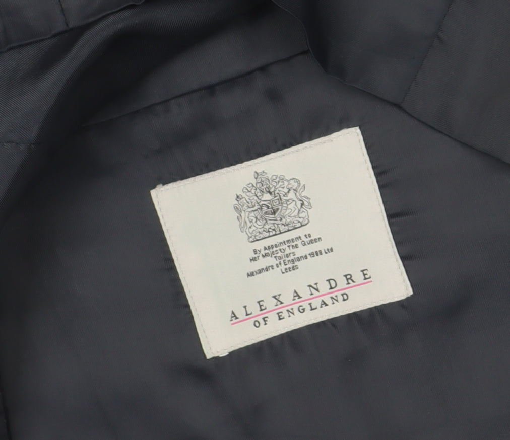 Alexandre of England Men's Navy Check Suit Waistcoat 38R