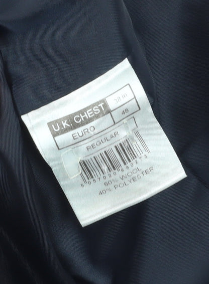 Alexandre of England Men's Navy Check Suit Waistcoat 38R