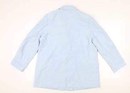 H&M Women's Blue Double-Breasted Blazer Size 14