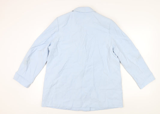 H&M Women's Blue Double-Breasted Blazer Size 14