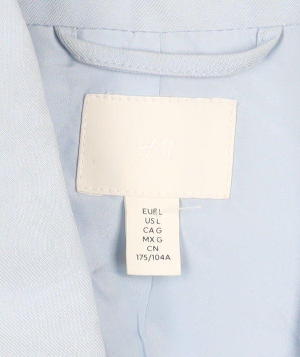 H&M Women's Blue Double-Breasted Blazer Size 14