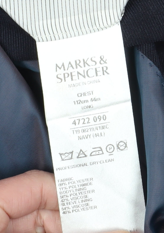 Mens UK Size 44 Marks and Spencer Regular Blue Suit Jacket