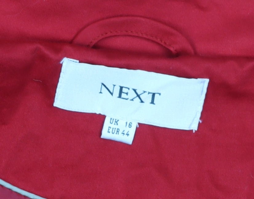 Womens UK Size 16 NEXT Red Trench Coat