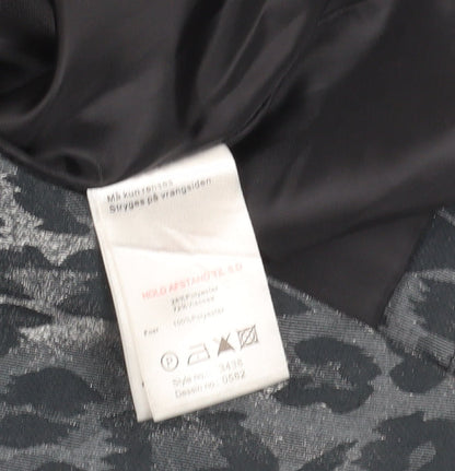 Fransa Women's Grey Animal Print Blazer Size 8