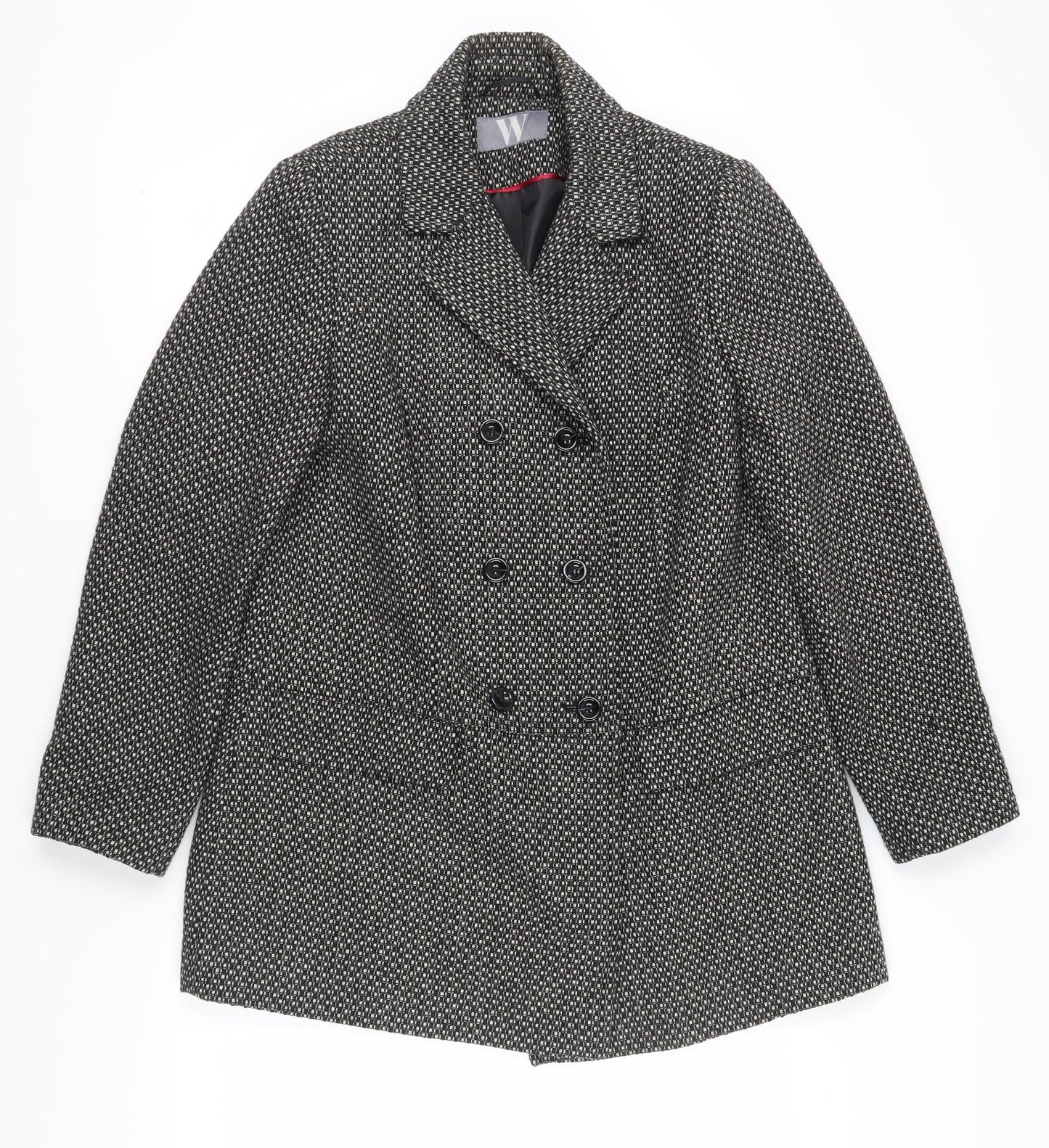 Womens UK Size 16 BHS Grey Pea Coat
