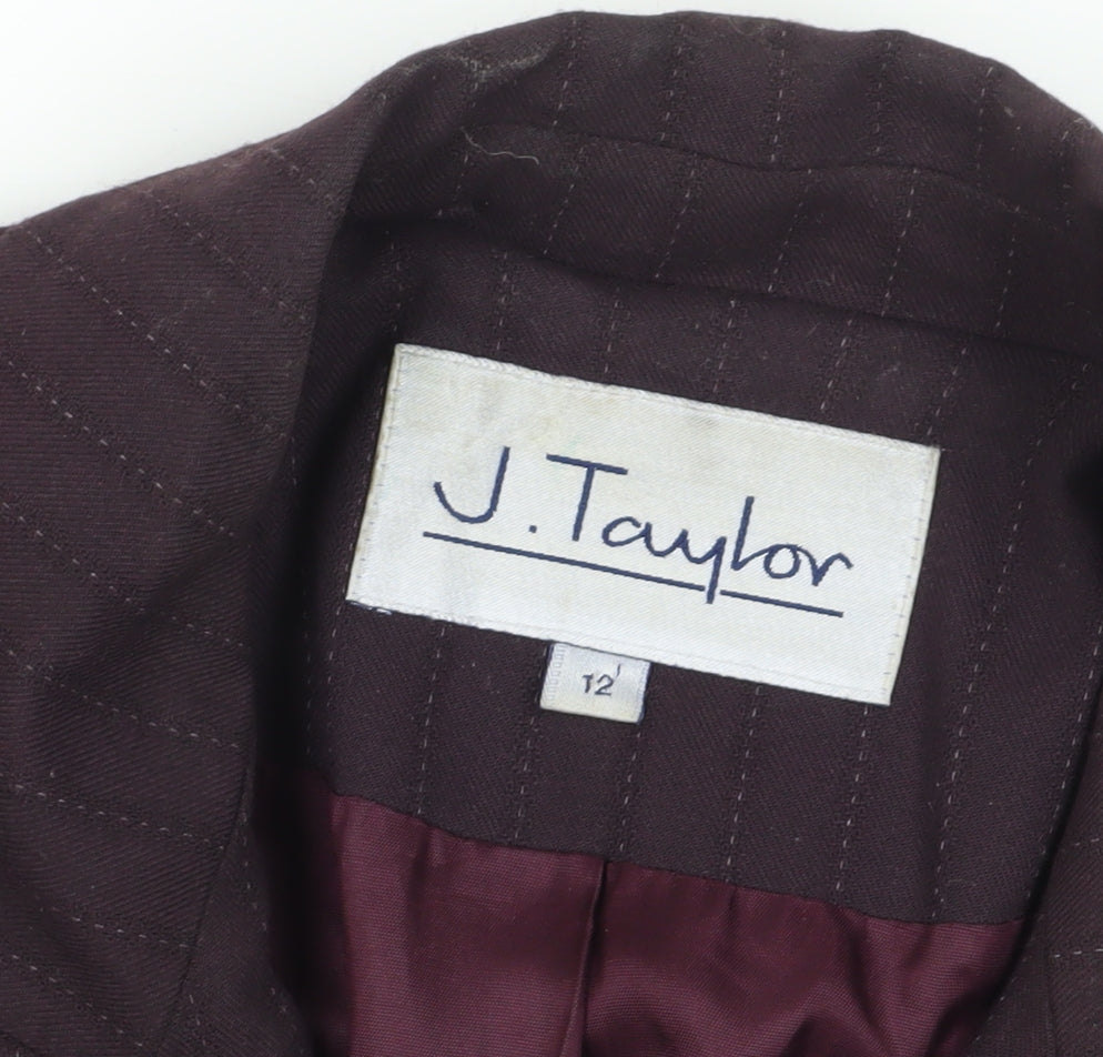 J Taylor Women's Purple Pinstripe Suit Jacket Size 12